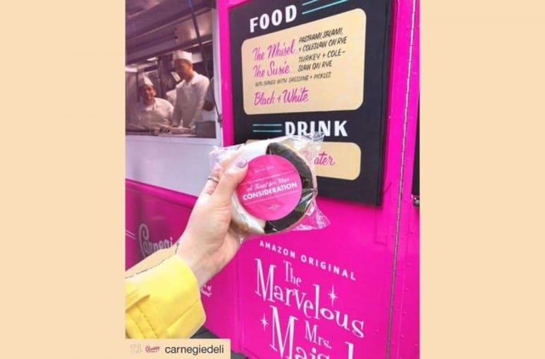 Pink Maisel food truck for Amazon Prime
