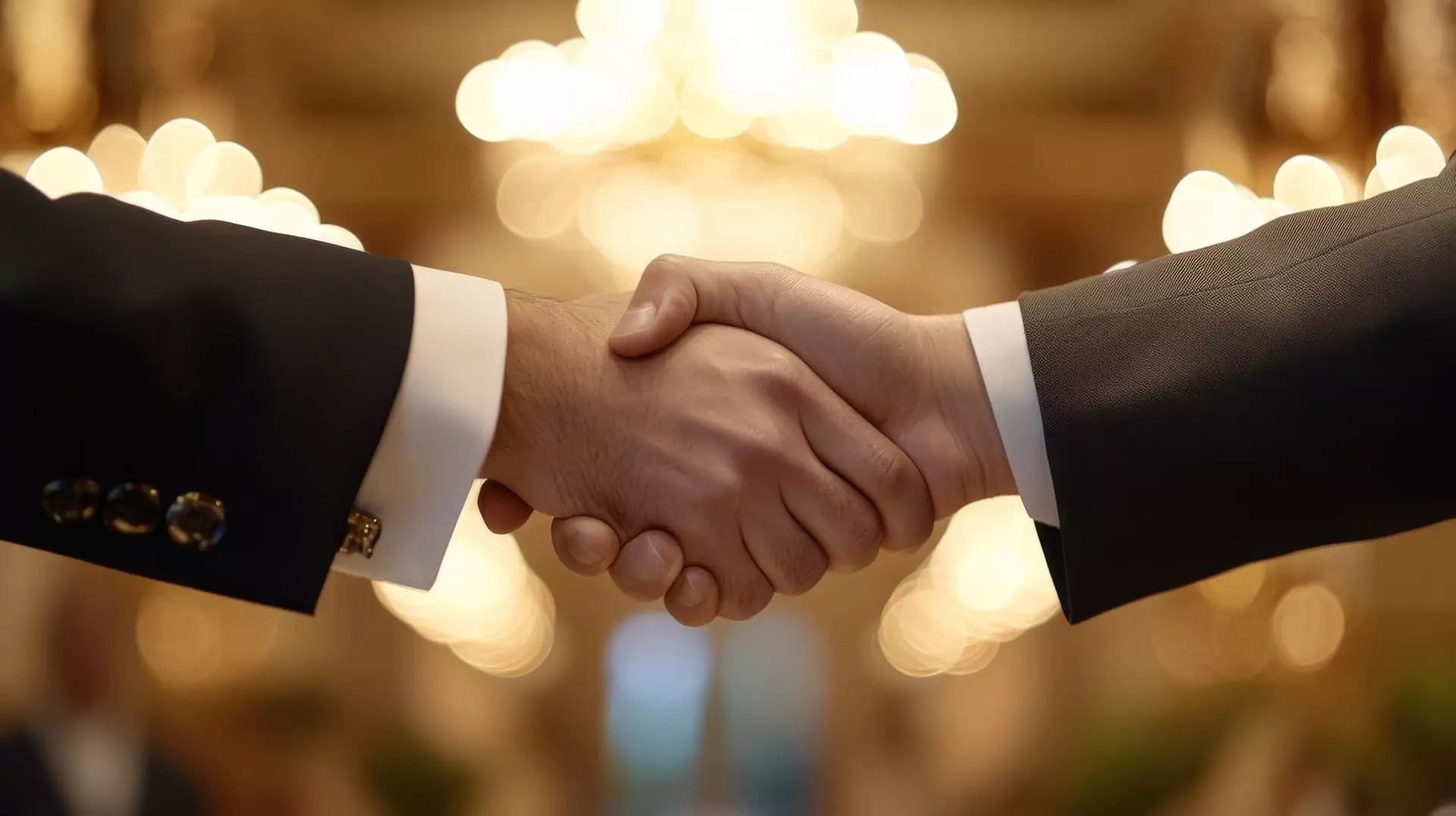 An image of a handshake up close