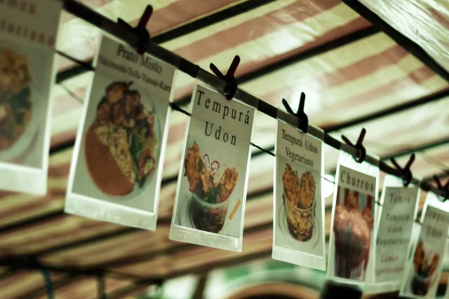 Menus hanging at a restaurant